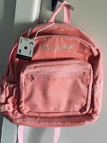 Customer photo review of Corduroy Backpack - Pink