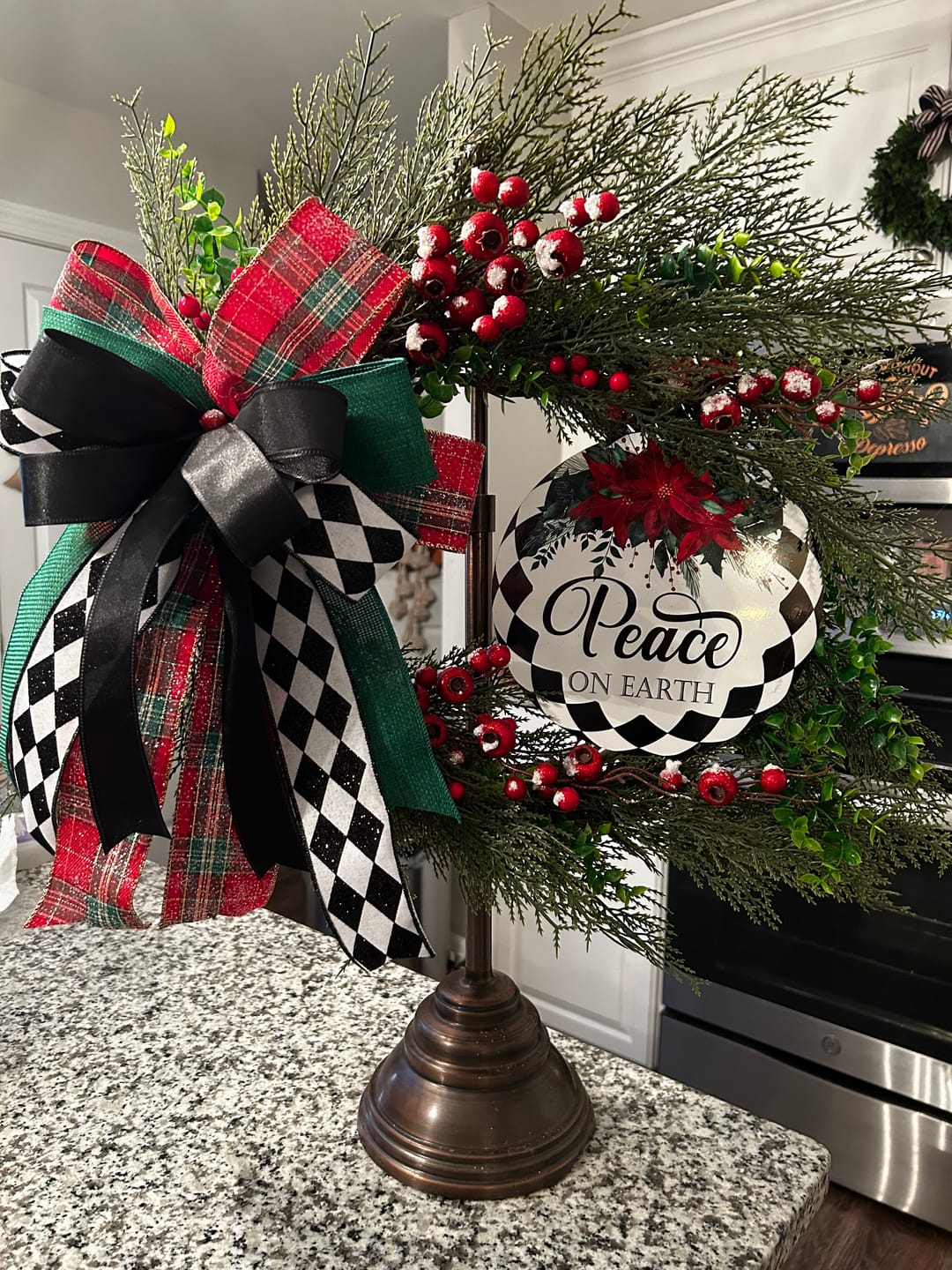 Customer photo review of 14" Round Grapevine Wreath - DECOE-034