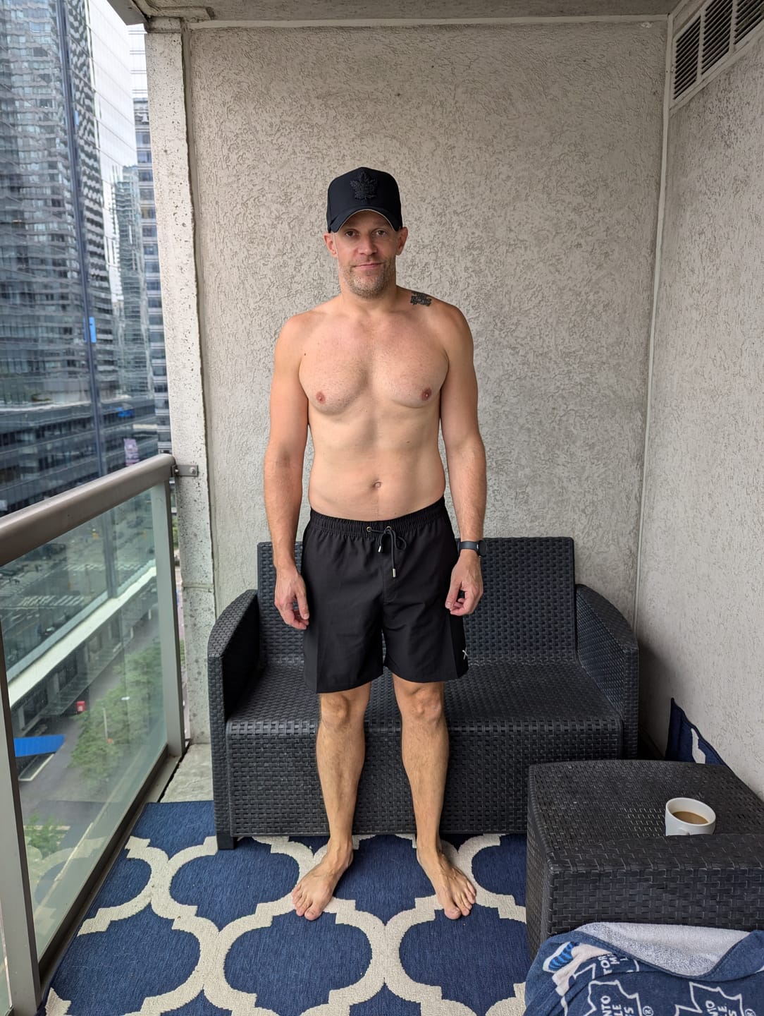 Customer photo review of Manhattan Black Pool Shorts