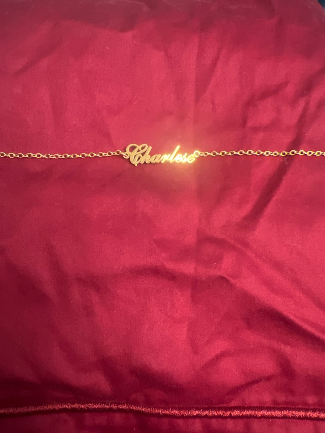 Customer photo review of Personalized Name Anklet/ Bracelet