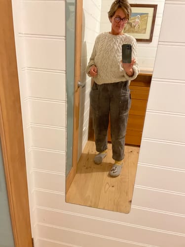 Customer photo review of Plus Size Spring Retro Corduroy Solid Color Pants