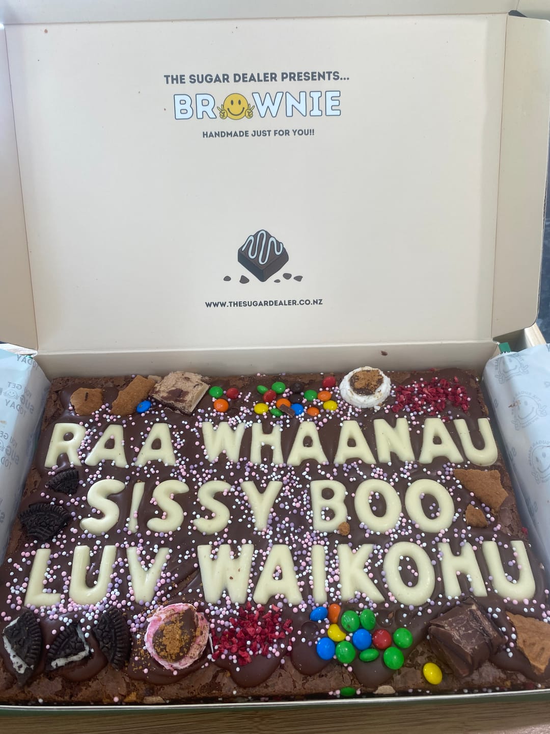 Customer photo review of Mega custom message loaded brownie