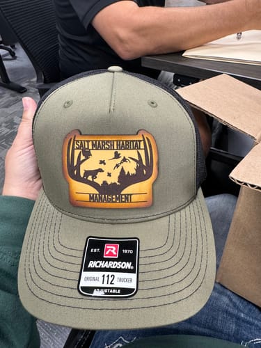 Customer photo review of Premium Custom Leather Patch Hats (Wholesale)