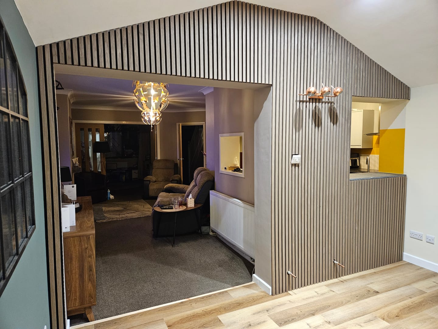 Customer photo review of Wooden Wall Panel | Walnut | Premium 3-sided Wood Veneer