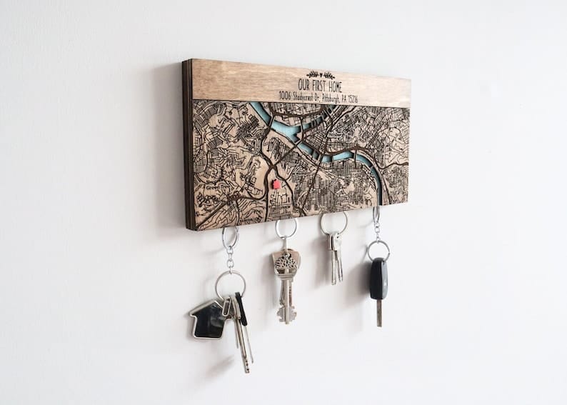 Customer photo review of Magnetic Wooden Keyholder Housewarming Gift
