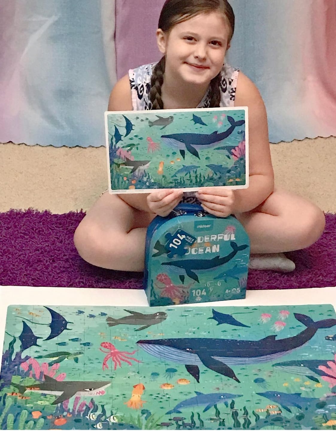 Customer photo review of Mideer Portable Puzzle Box: Wonderful Ocean 104P
