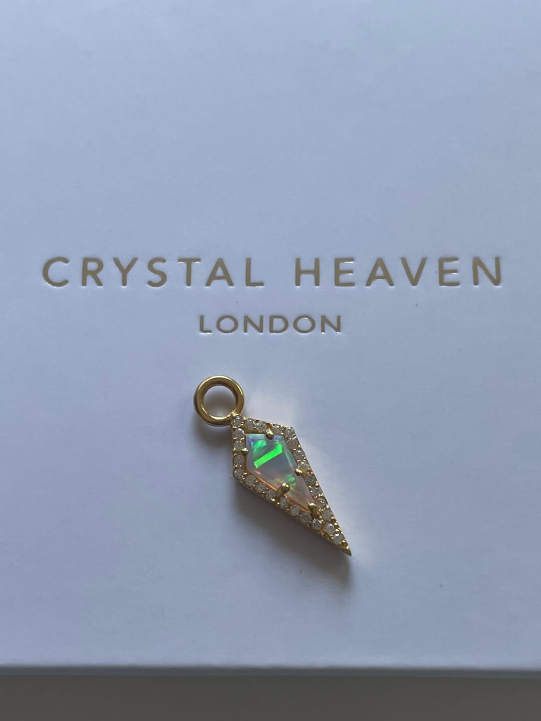 Customer photo review of AURA Mini Opal Pavé Kite Charm
