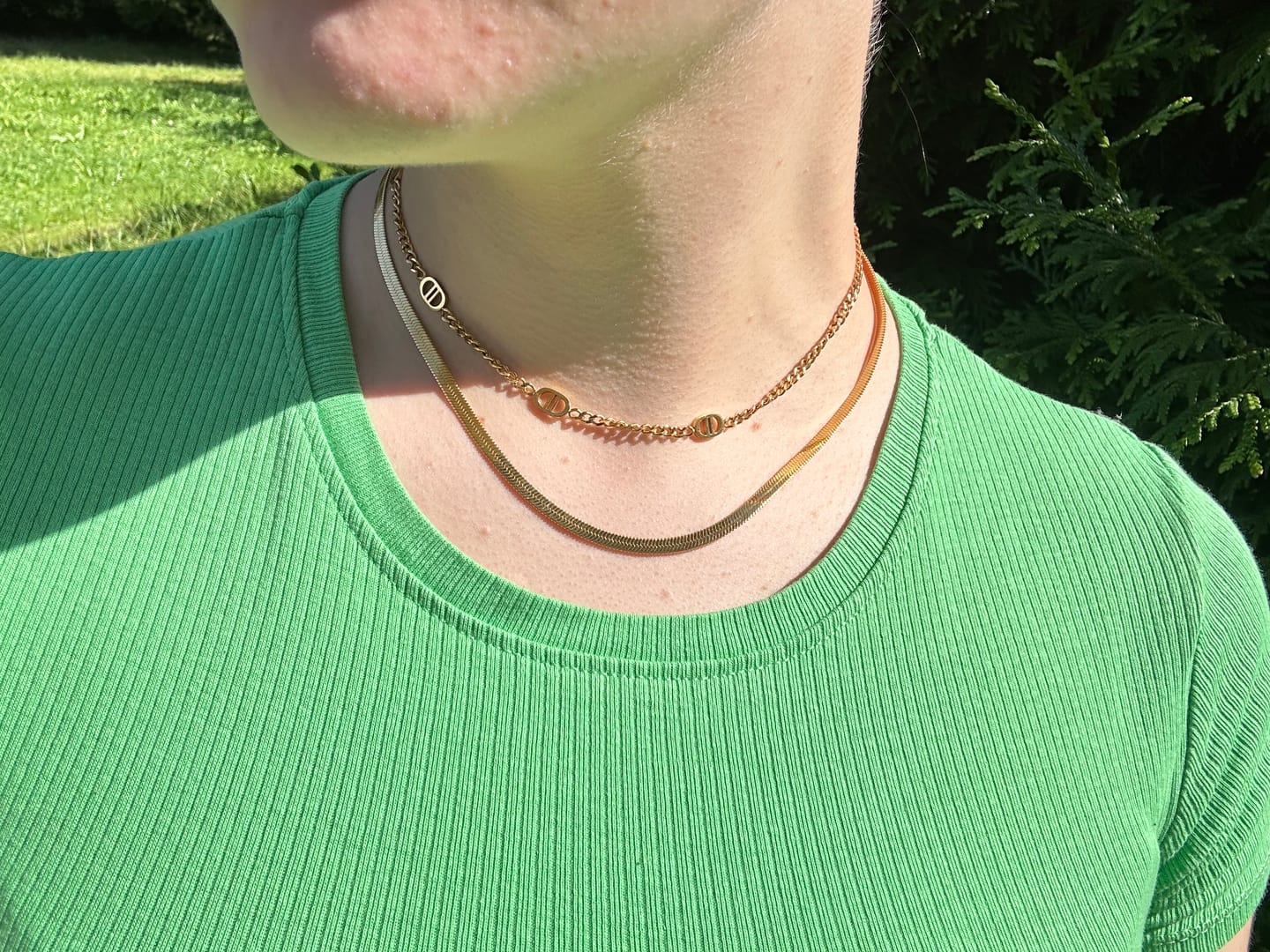 Customer photo review of Snake Skin Kette | 18K vergoldet