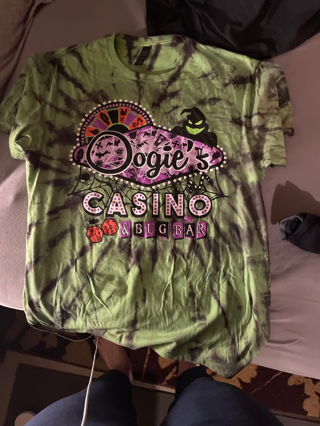 Customer photo review of Oogie Boogie's Casino Shirt (Limited Edition-Hand Dyed)