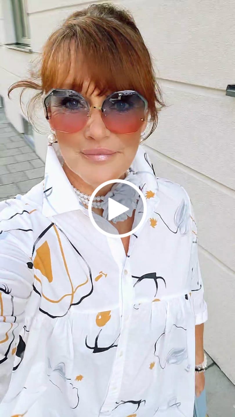 Customer video review of Plus Size - Printed Single Breasted Polo Collar Shirt