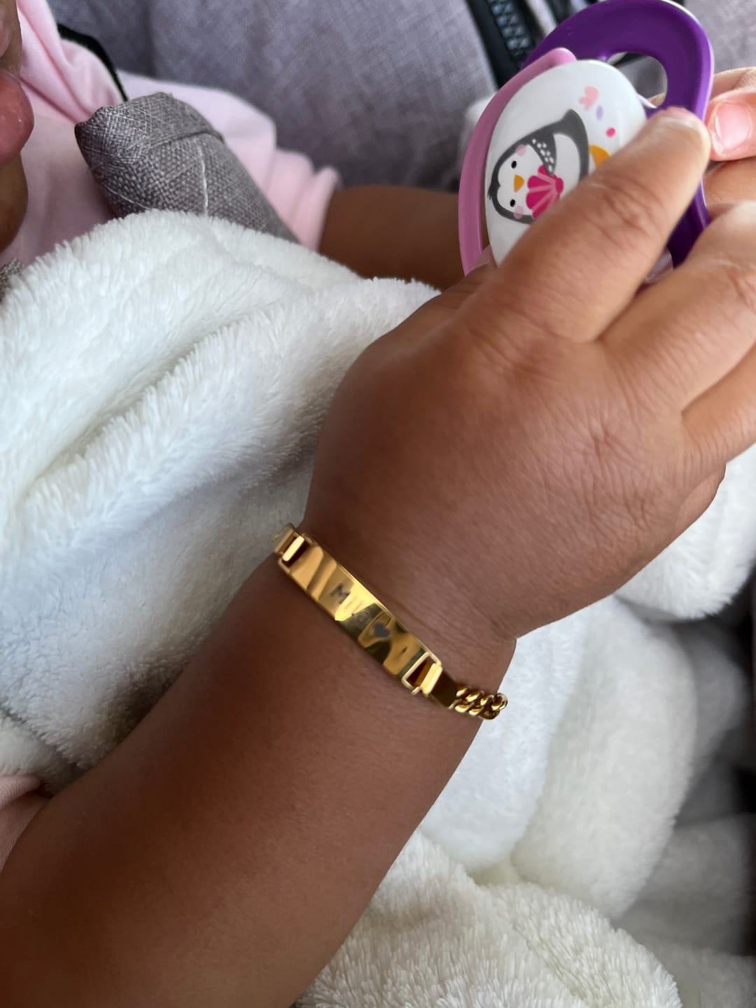 Customer photo review of Baby Name Bracelet