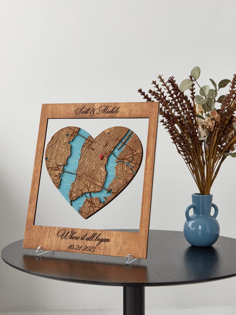 Customer photo review of Where It All Began 3D Wooden Location/City Map