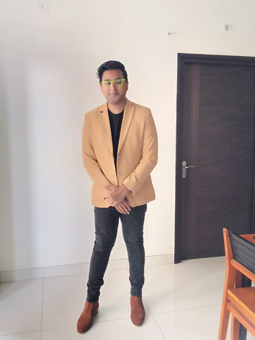 Customer photo review of Cuban Zipper Boots - Beige Suede