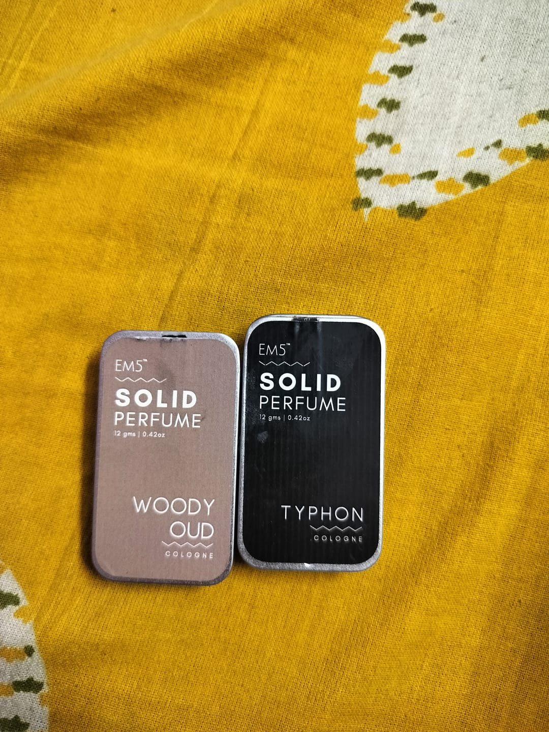Customer photo review of EM5™ Woody Oud | Solid Perfume for Men & Women | Alcohol Free | Woody Oud Spicy | With the Goodness of Beeswax + Shea Butter