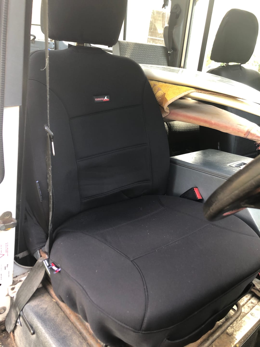 Customer photo review of Sharkskin Neoprene Universal Front Seat Covers