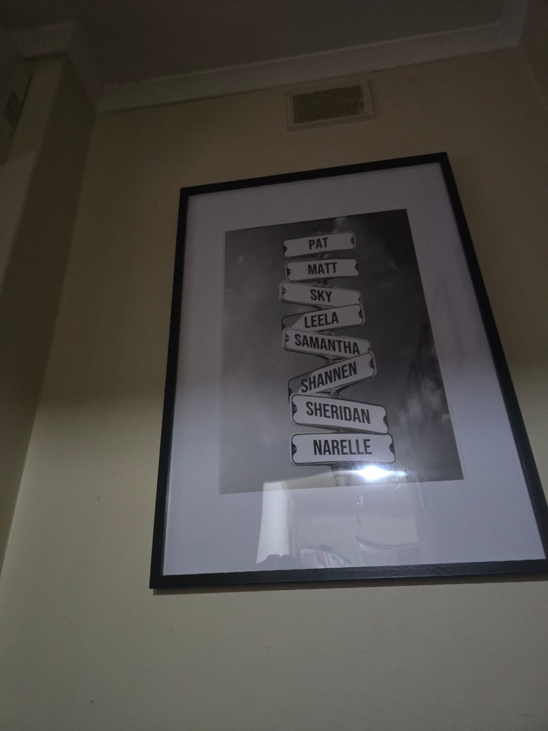 Customer photo review of NAMES ONLY STREET SIGN by Cstm Canvas