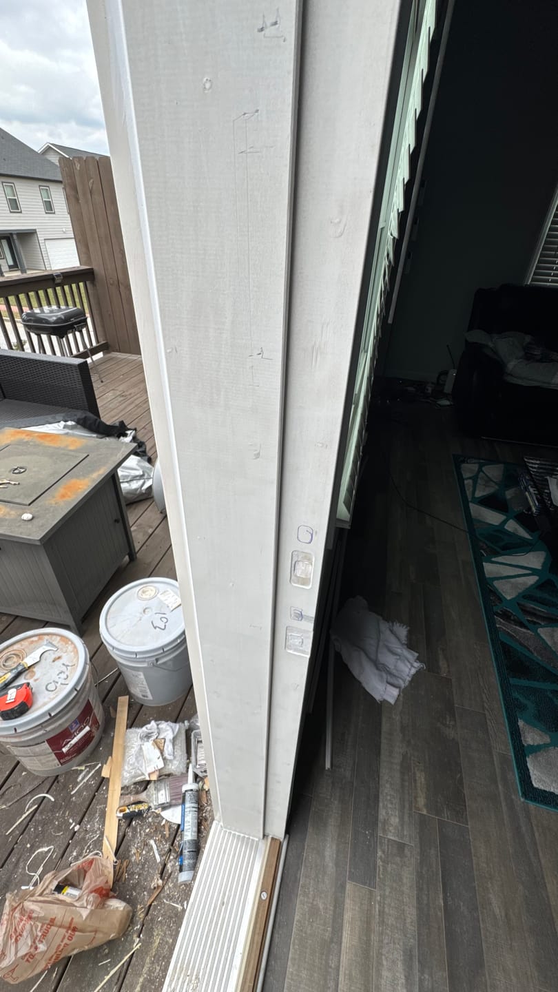 Customer photo review of Exterior Lock Jamb Leg (Primed Poplar)