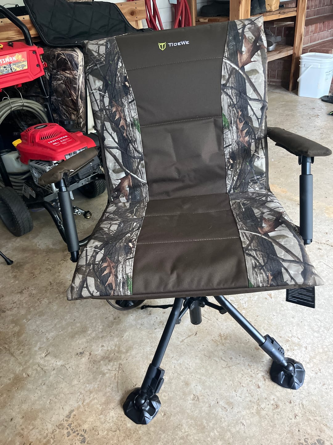 Customer photo review of TideWe Heated Hunting Chair Adjustable Height 360°  Swivel Blind Chair With Armrests