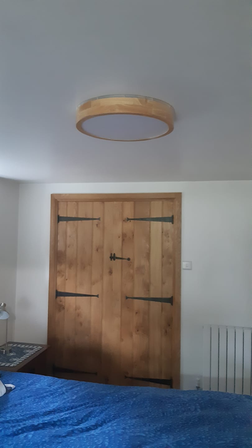 Customer photo review of Scandinavian Dimmable Wood LED Flush Mount Light
