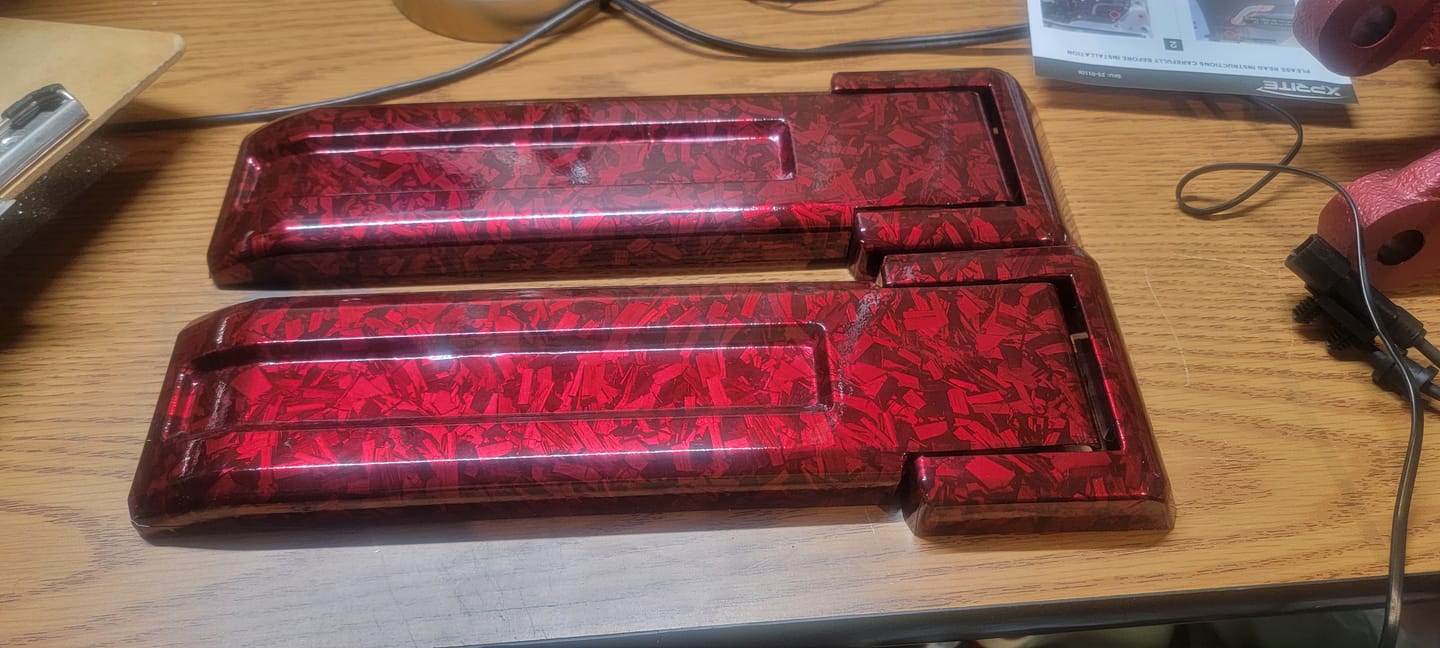Customer photo review of Red Forged Carbon Fiber Vinyl Wrap