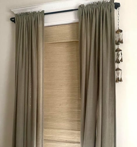 Customer photo review of Keego No Drill Natural Fabric Roman Shades Cordless