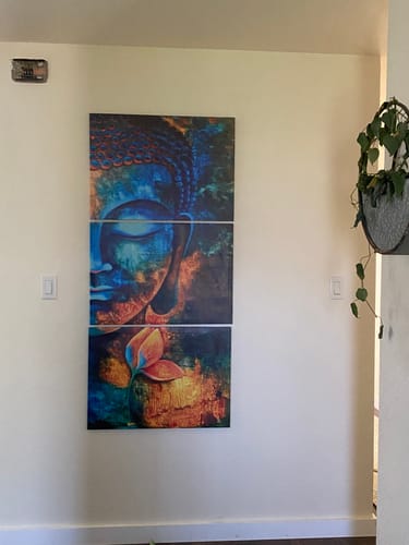 Customer photo review of Turquoise Buddha Canvas Wall Art