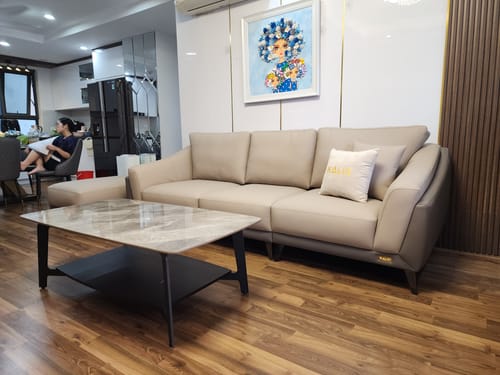 Customer photo review of Sofa văng da 3 chỗ tựa gối - CAPRI
