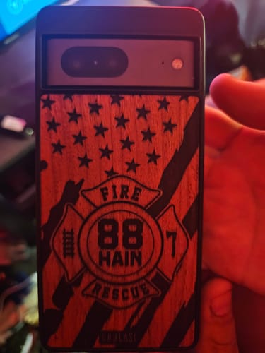 Customer photo review of Fire Department Design Wood Case For Google Pixel 7