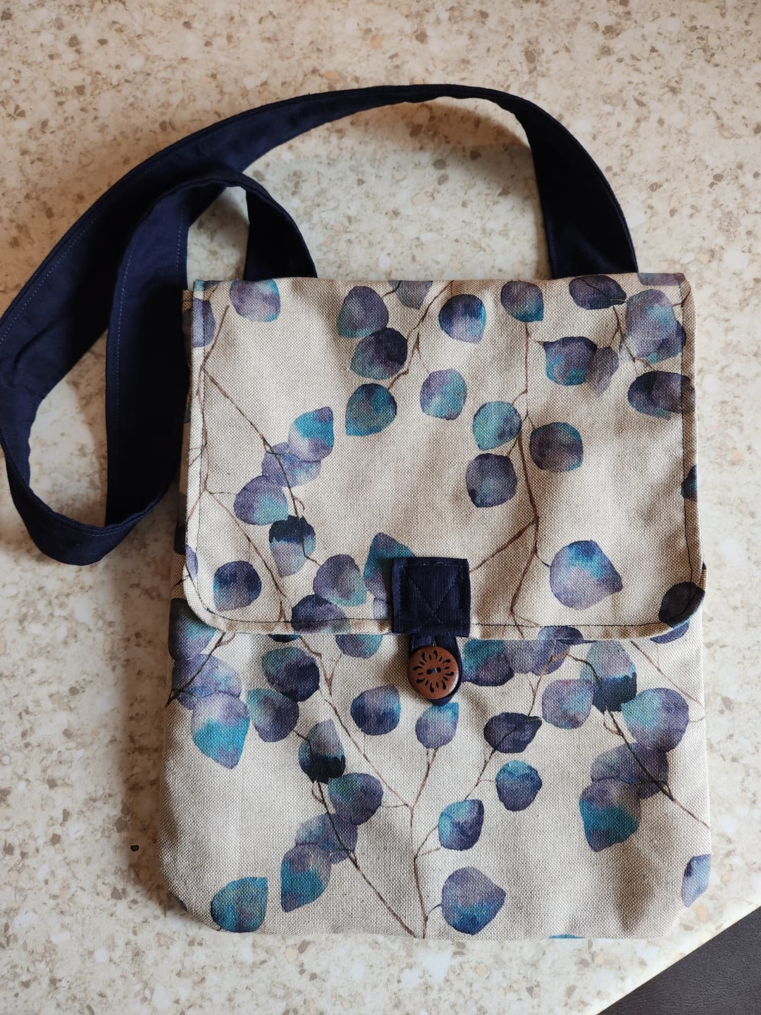 Customer photo review of Watercolour Leaves Digital Linen Look Polycotton Fabric