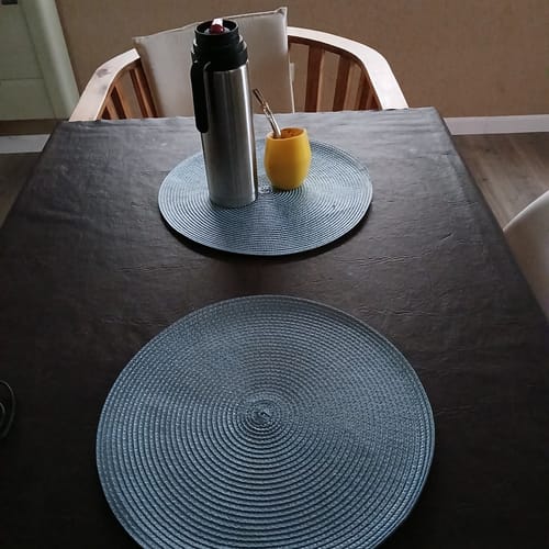 Customer photo review of Individual Redondo De Pvc Light Blue