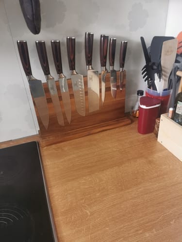 Customer photo review of Asiatisk Premium Knivsett med Magnetisk Jishaku Knivblokk