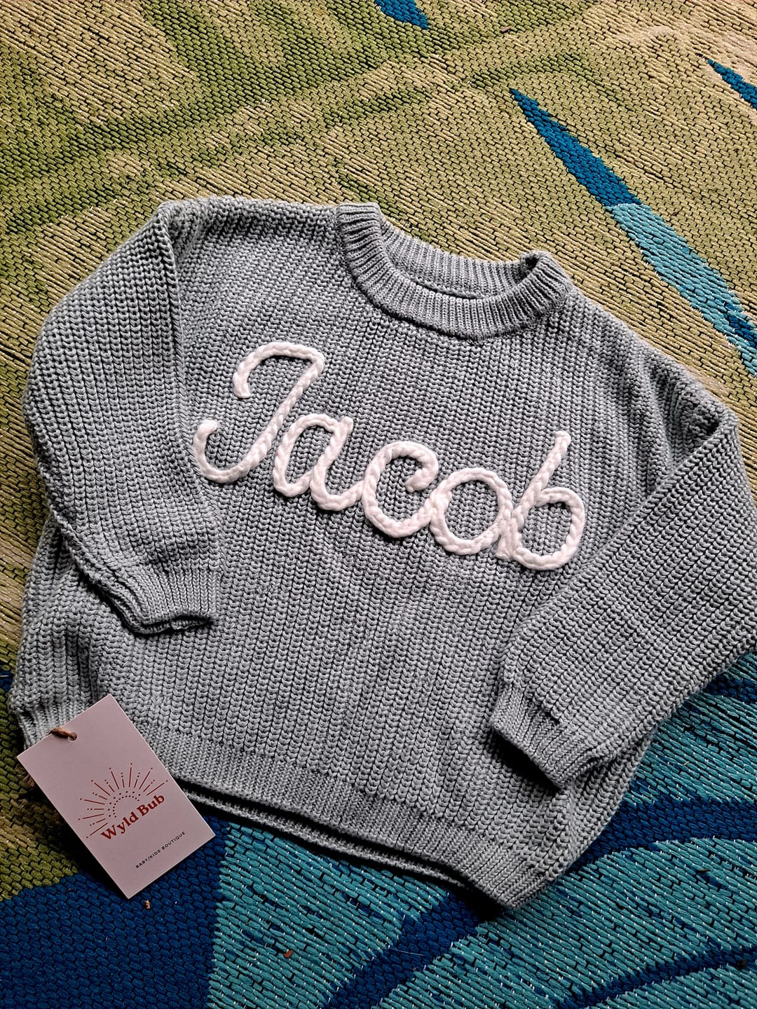 Customer photo review of Hand Knitted Personalized Sweater