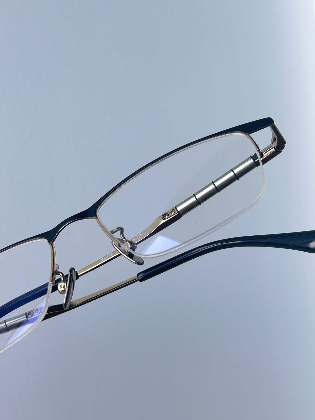 Customer photo review of Elmer | Semi-rimless Browline Flexible Titanium Eyeglasses | ZanyLen Fall New Arrival