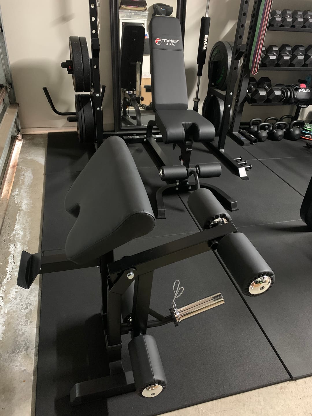 Customer photo review of TITANIUM USA AB30 ADJUSTABLE BENCH WITH PREACHER PAD AND LEG DEVELOPER