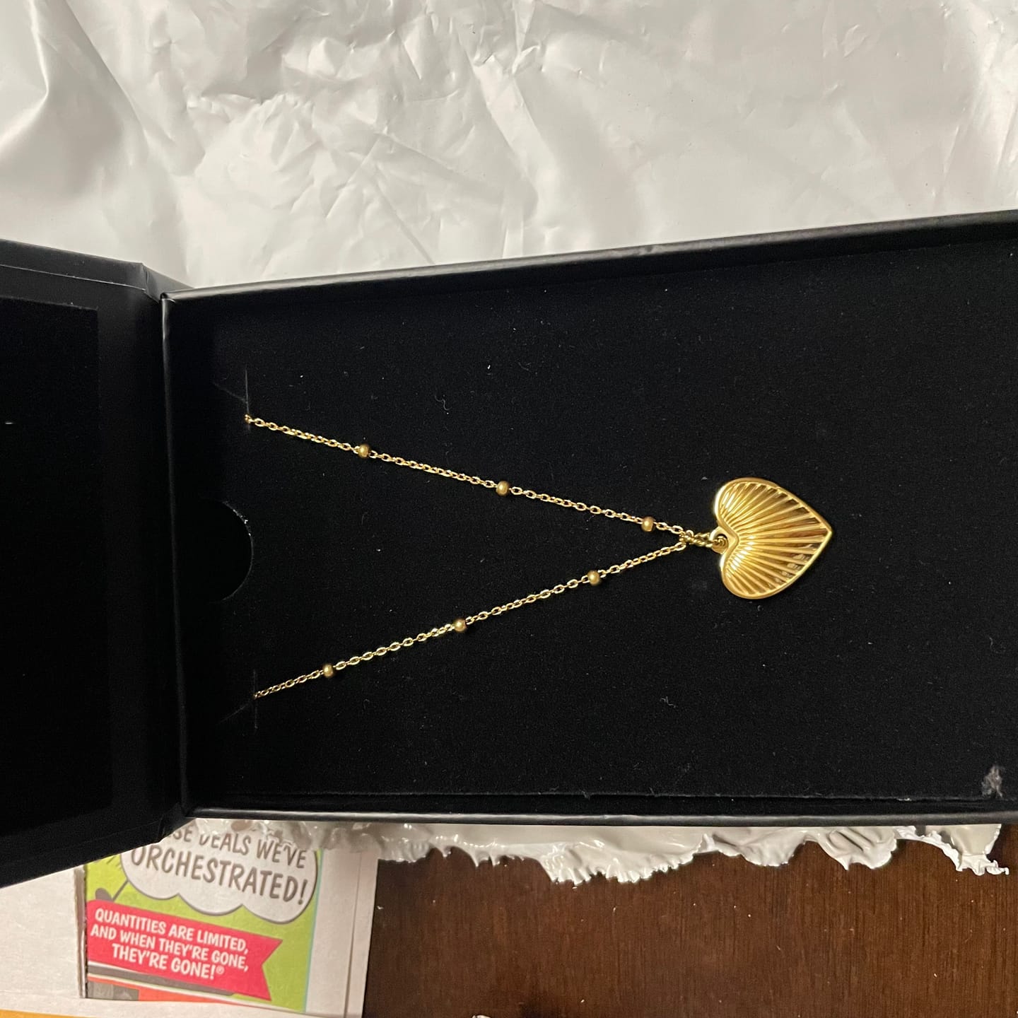Customer photo review of Heart Pendant Necklace w/ Satellite Chain