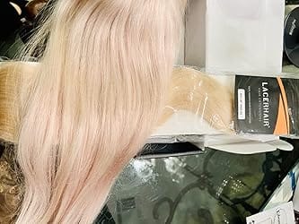 Customer photo review of Natural Hair Toppers Virgin Hair Topper Medium Base Light Blonde Hair Topper #60