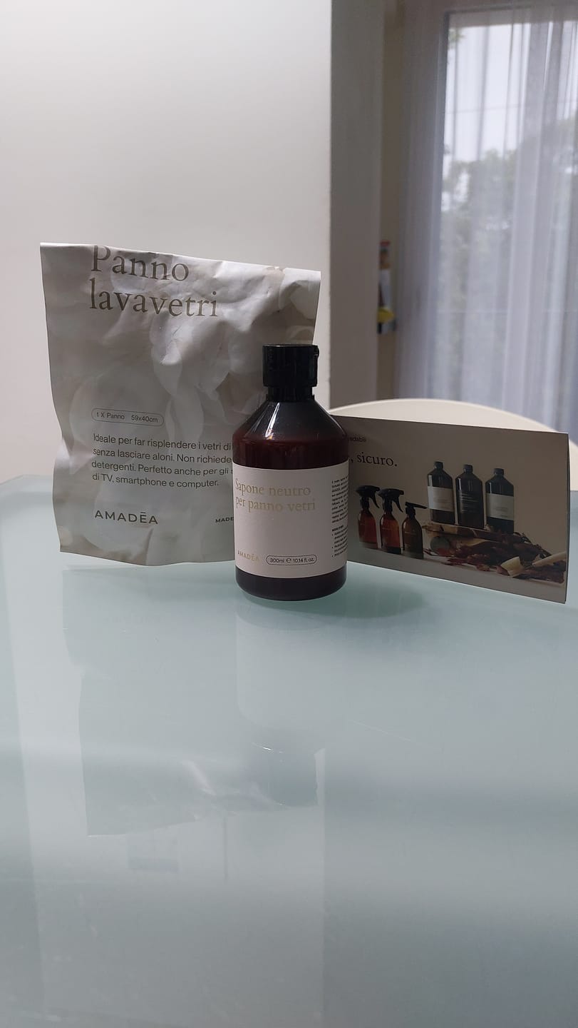 Customer photo review of Kit Vetri: Panno + Sapone Neutro