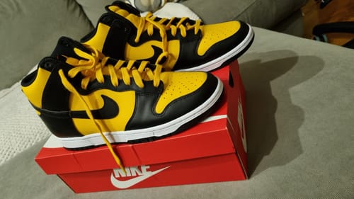 Customer photo review of Nike Dunk High 'Reverse Goldenrod' Mens