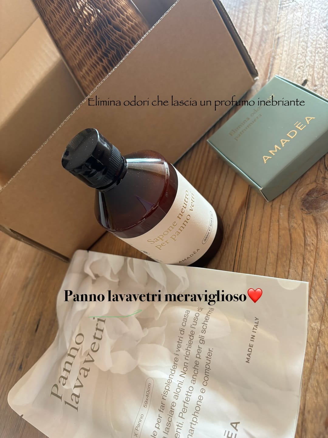 Customer photo review of Kit Vetri: Panno + Sapone Neutro