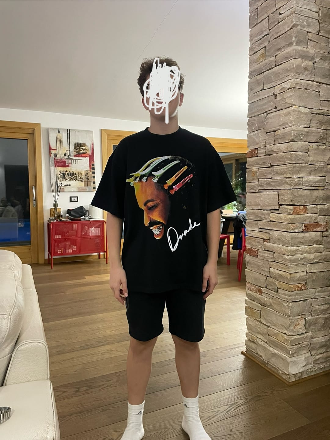 Customer photo review of DRAKE FATD BIG FACE TEE