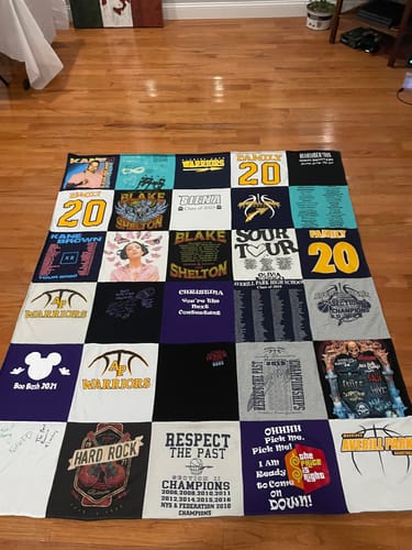T-shirt quilt featuring warriors by Christina from NY
