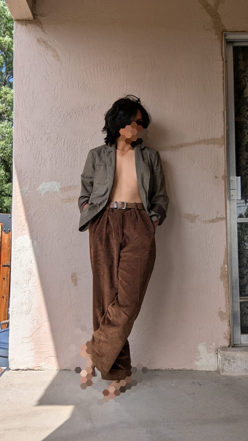 Customer photo review of 12.5 oz 8 Wale Corduroy Trousers - Brown