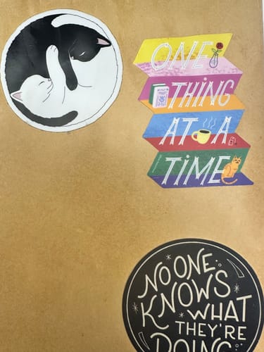 Customer photo review of One Thing At a Time Vinyl Decal Sticker