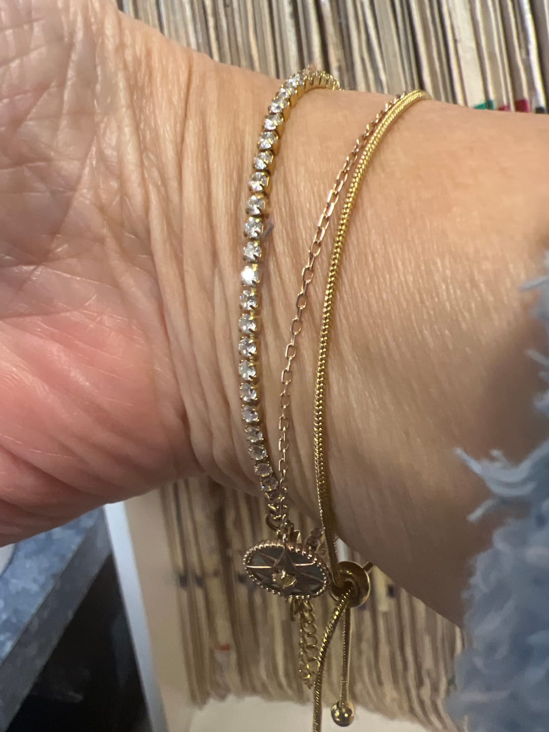 Customer photo review of Cordelia Gold Tennis Bracelet
