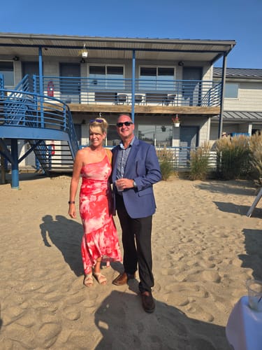 Customer photo review of Deja Mesh Overlay Floral Print One Shoulder Ruched Stretch Maxi Dress