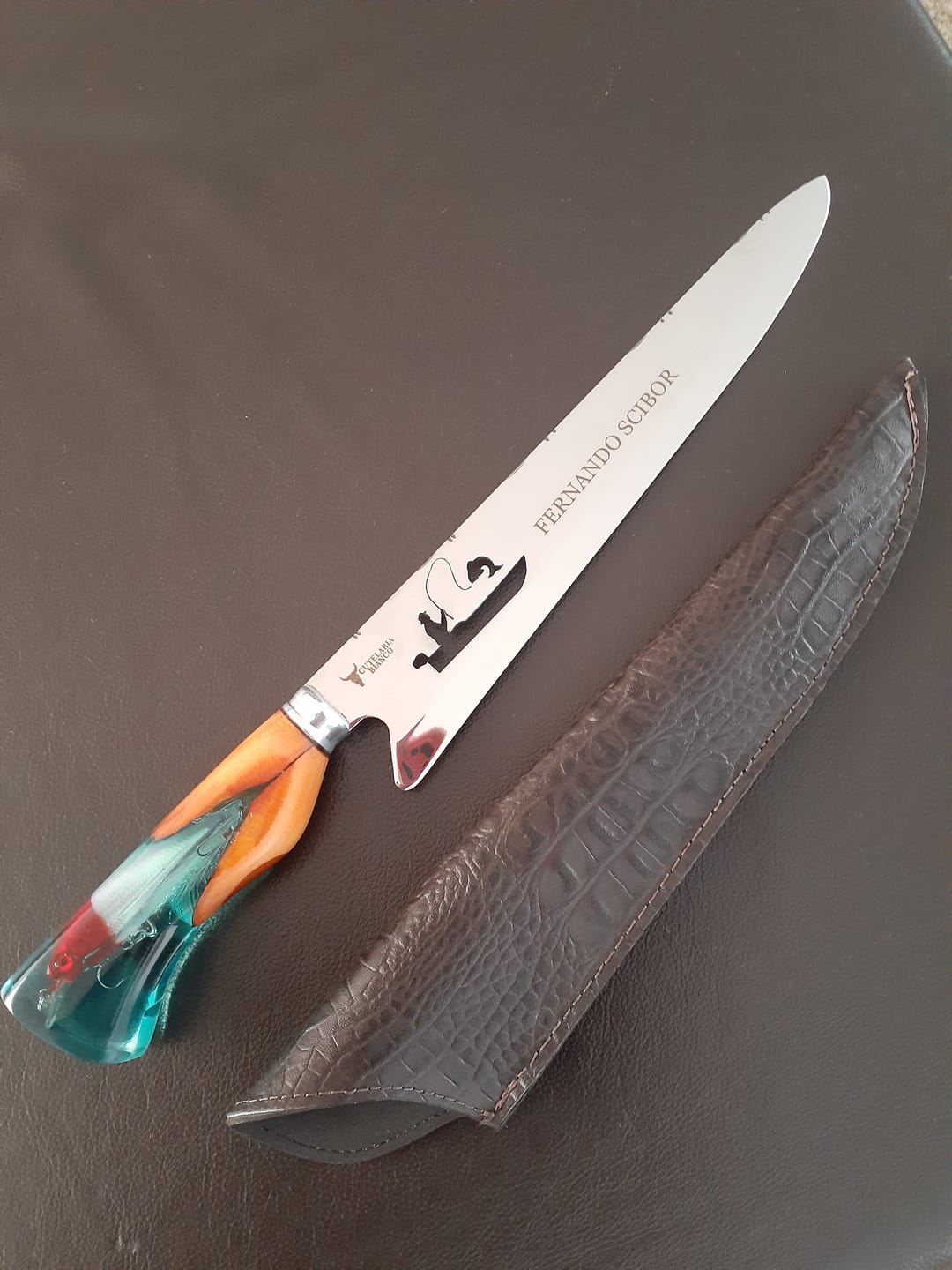 Customer photo review of Faca Artesanal Pescador – Cabo Isca Artificial