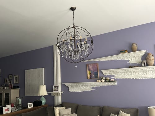 Customer photo review of Vintage 8-Light Orb Chandelier With Crystal Accents