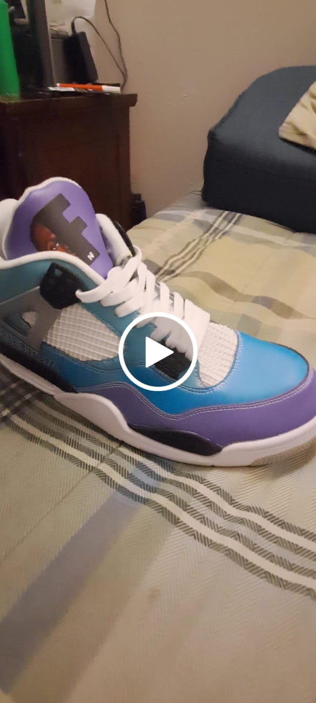 Customer video review of Personalized Sneakers, Custom Sneakers, Put name or business name on it, AJ4-C03100