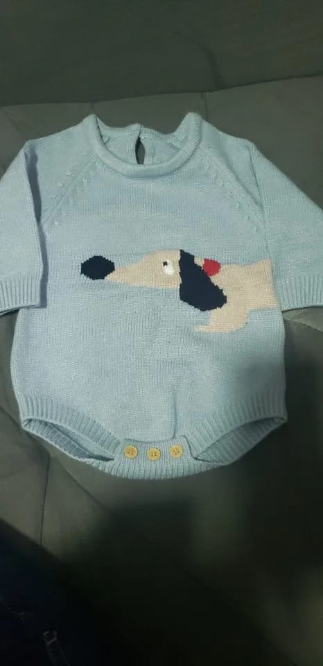 Customer photo review of Newborn Dog Design Knitted Bodysuit