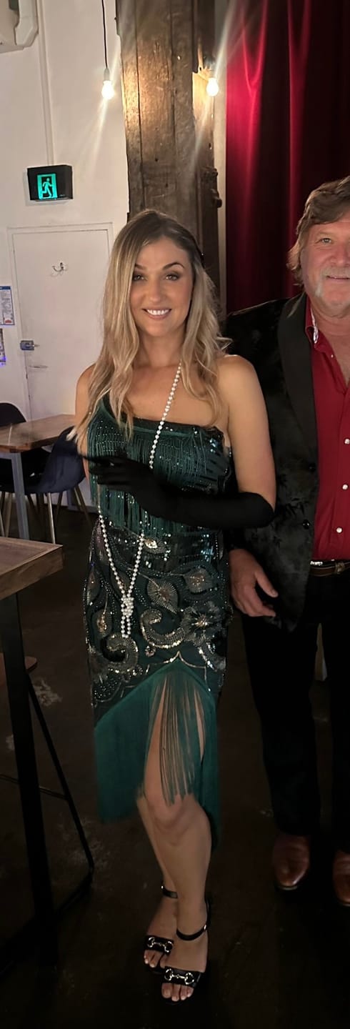 Customer photo review of Frankie 1920s Gatsby Dress - Green
